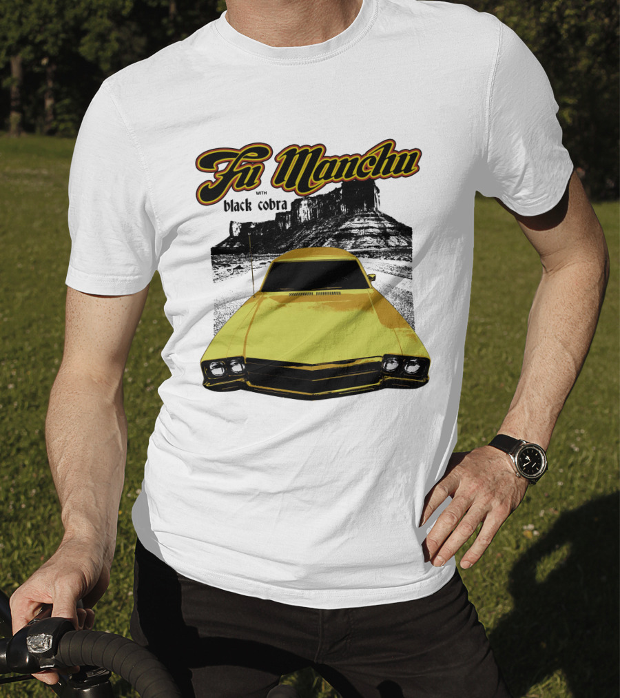 Fu Manchu With Black Cobra Desert Car Scene T-Shirt