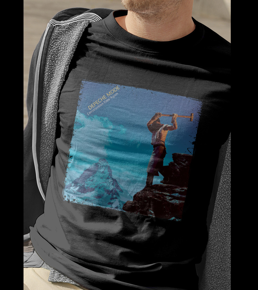 DEPECHE MODE Construction Time Again Worker On Mountain Rugged Skyline T-Shirt