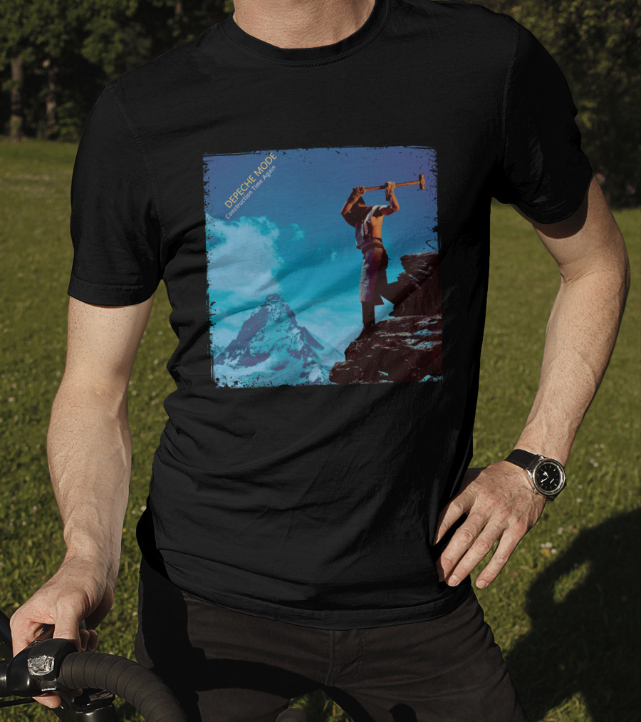 DEPECHE MODE Construction Time Again Worker On Mountain Rugged Skyline T-Shirt