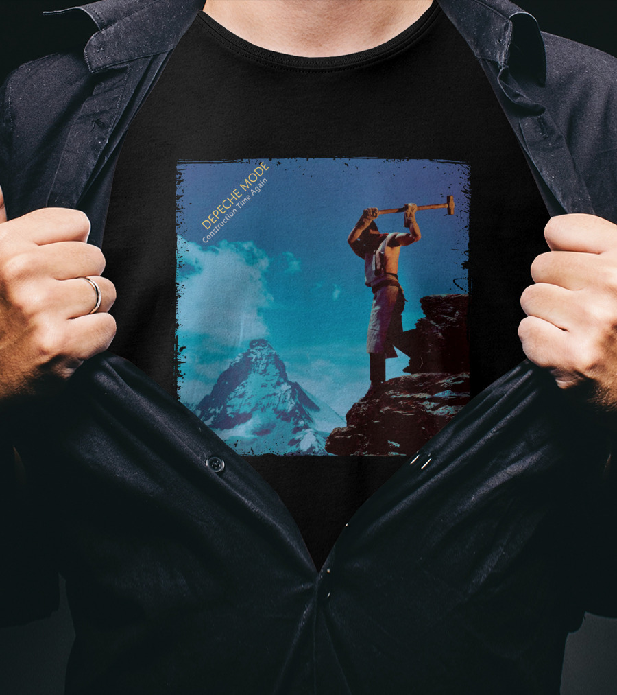 DEPECHE MODE Construction Time Again Worker On Mountain Rugged Skyline T-Shirt