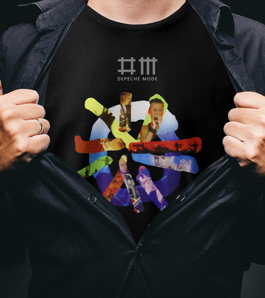 Depeche Mode Colorful Band Silhouette Collage T-Shirt