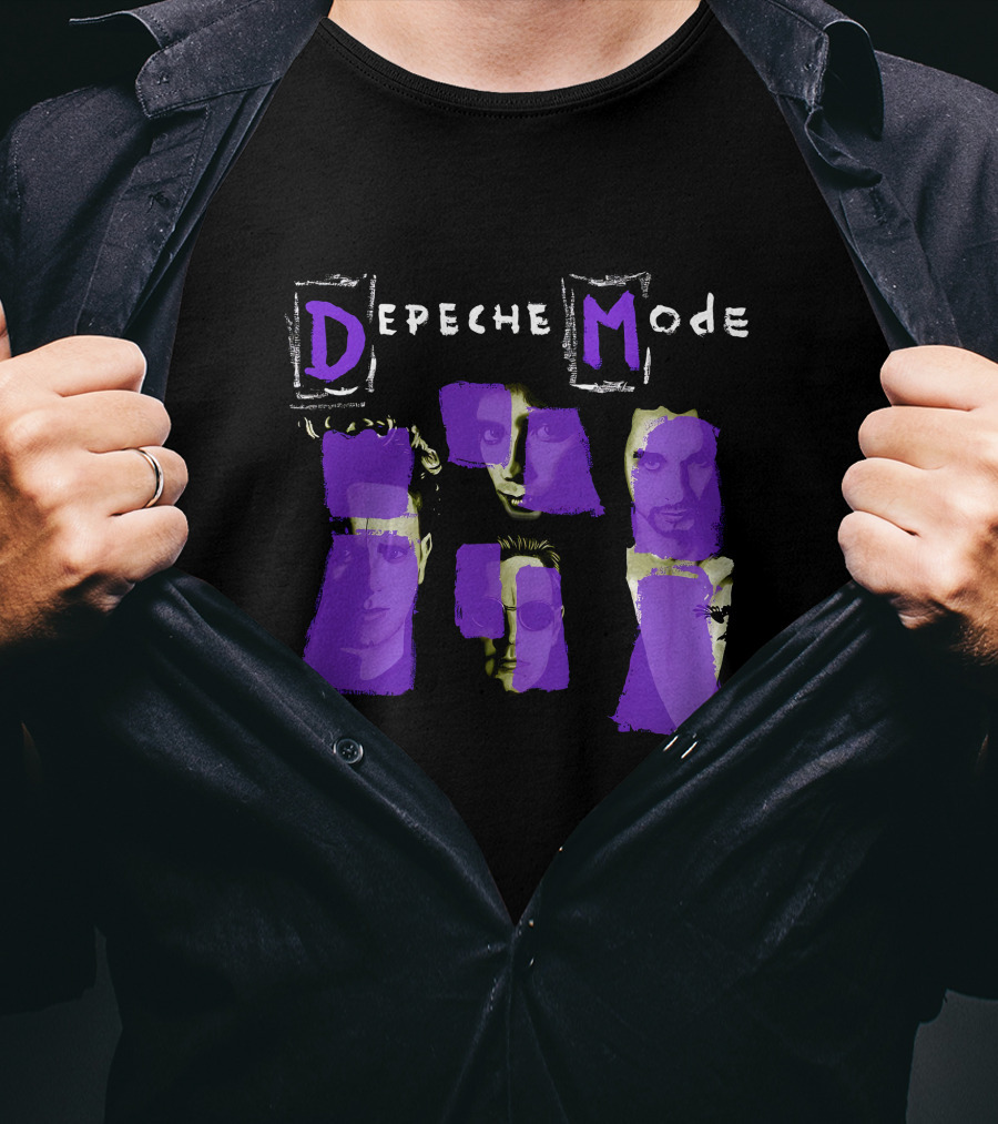 Depeche Mode Purple Faces Collage T-Shirt