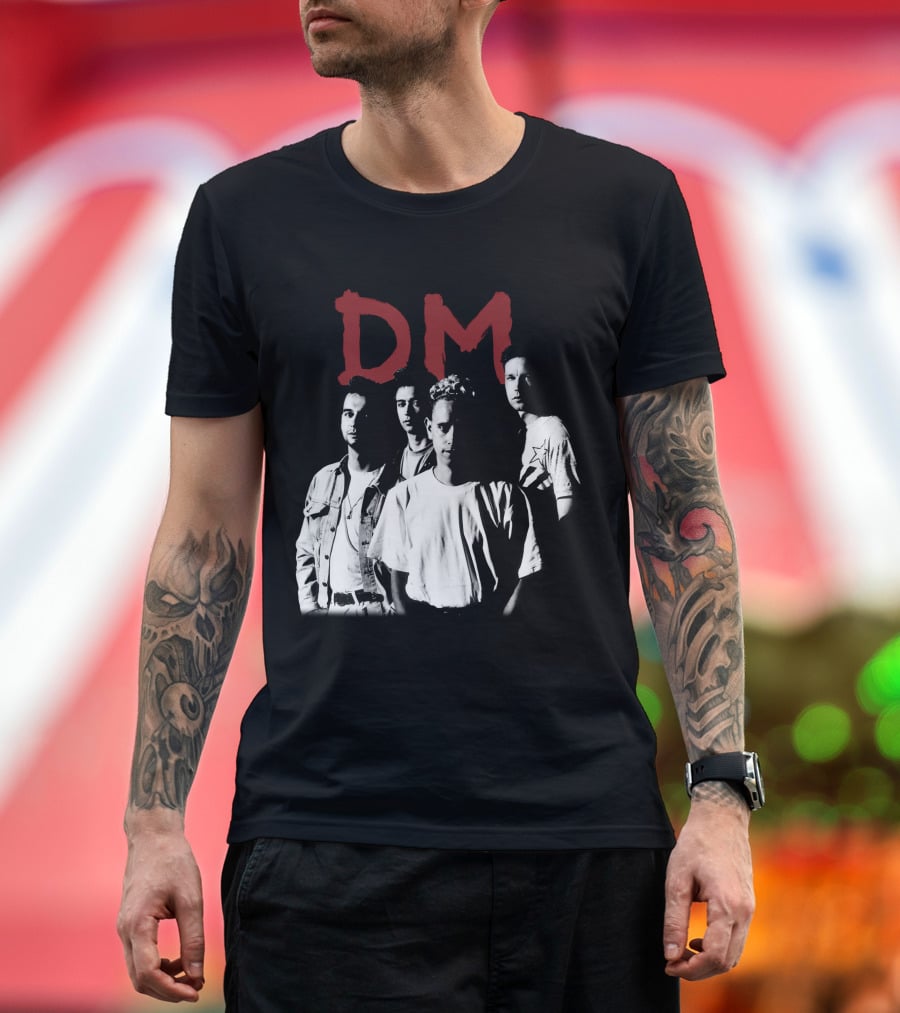 Dm Depeche Mode 11 Band Members Black And White T-Shirt