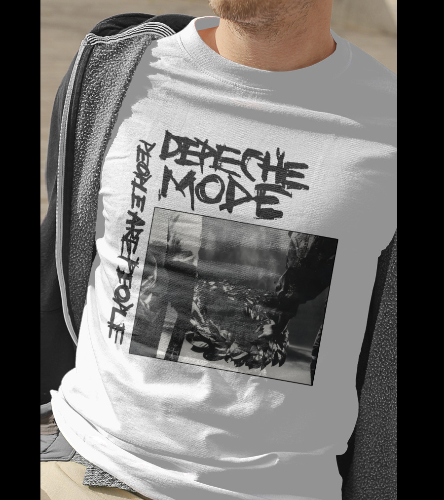Depeche Mode People Are People Wreath Monochrome T-Shirt