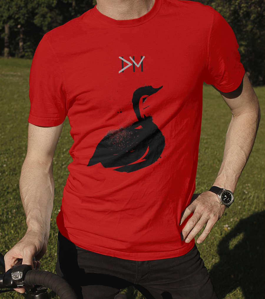 Dpm Swan Graphic On Red T-Shirt
