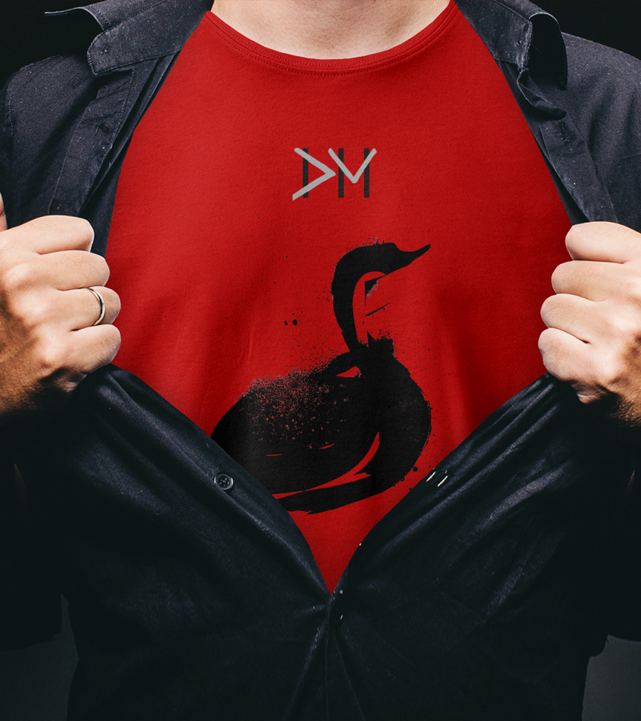Dpm Swan Graphic On Red T-Shirt