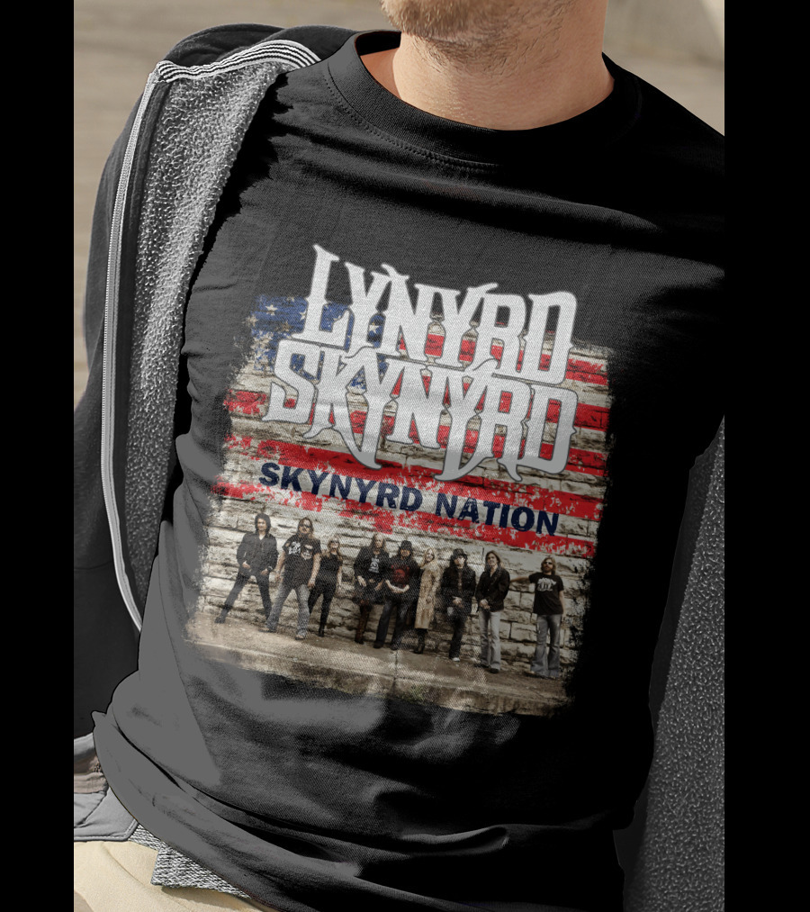 Lynyrd Skynyrd Skynyrd Nation American Flag Band Members T-Shirt