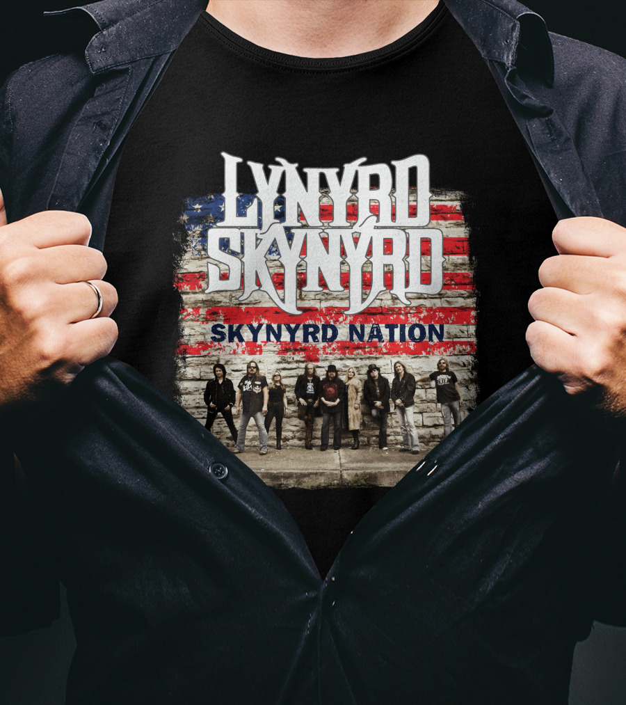 Lynyrd Skynyrd Skynyrd Nation American Flag Band Members T-Shirt