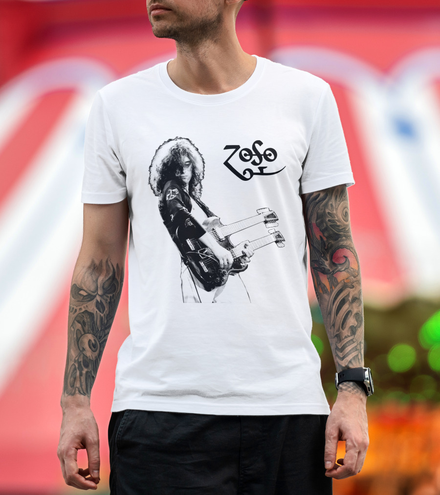 Zoso Lzp Double Neck Guitar T-Shirt