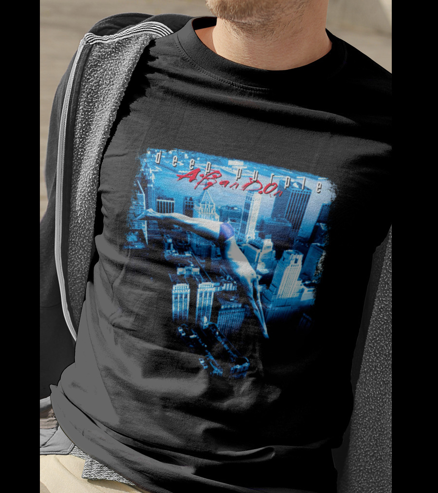 Deep Purple Abandon Diver Over Cityscape T-Shirt