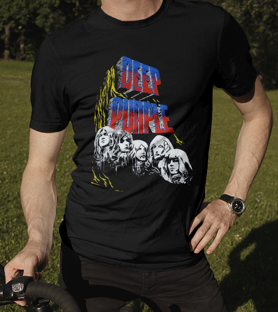 Deep Purple Iconic Band Illustration Album Cover Style T-Shirt
