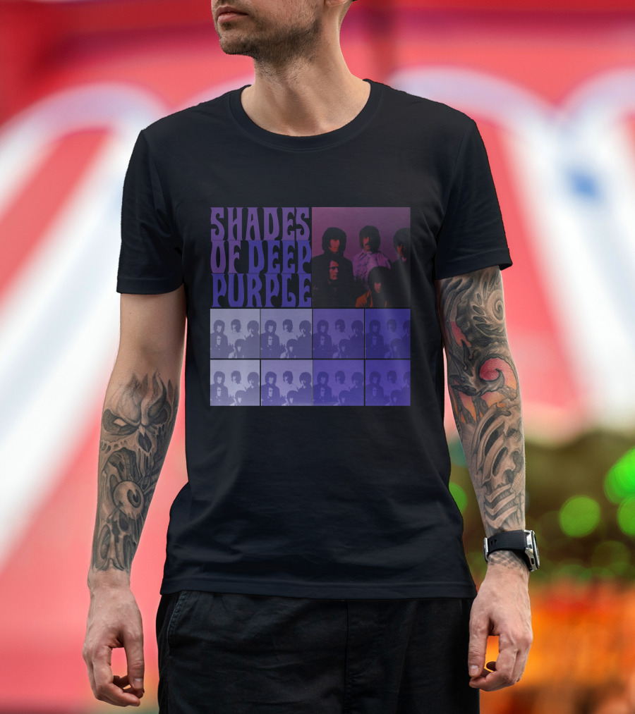 Shades Of Deep Purple Band Photo Collage T-Shirt