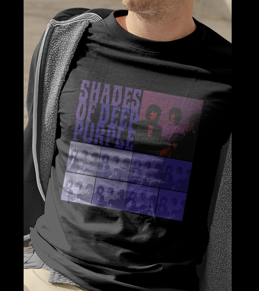 Shades Of Deep Purple Band Photo Collage T-Shirt
