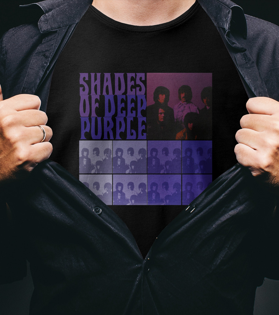 Shades Of Deep Purple Band Photo Collage T-Shirt