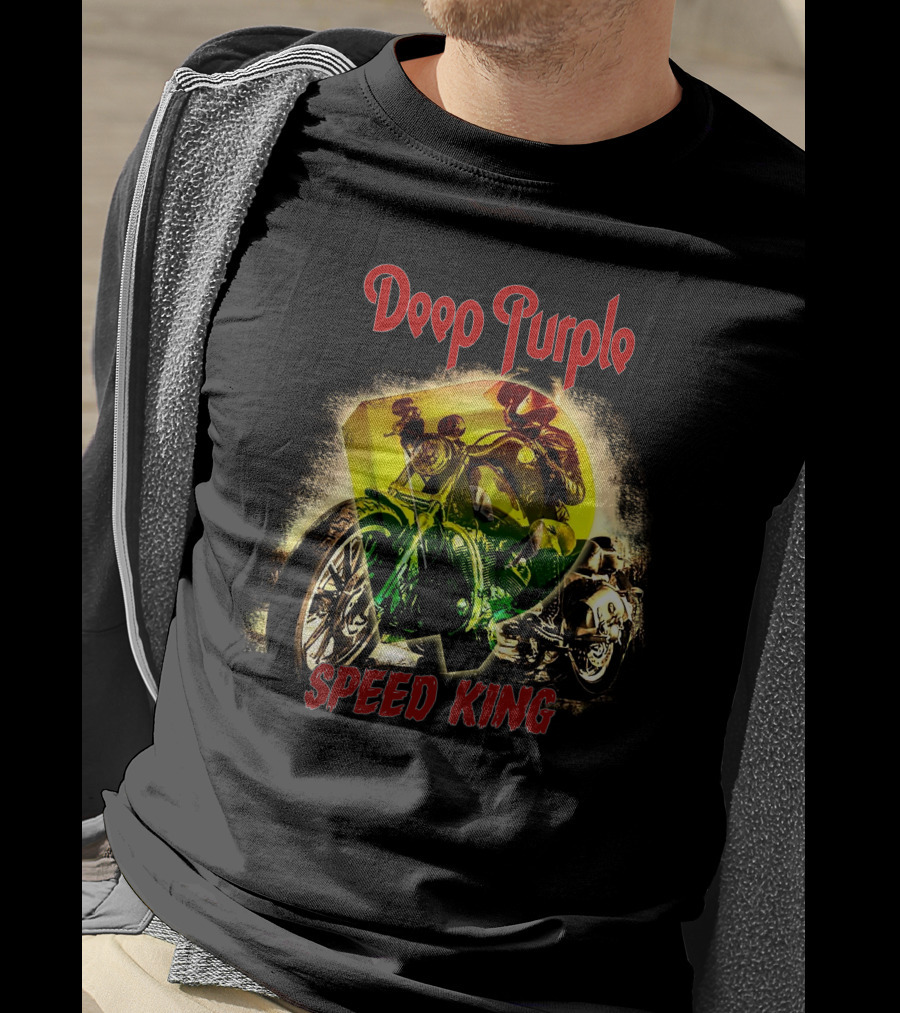 Deep Purple Speed King Motorcycle Art T-Shirt