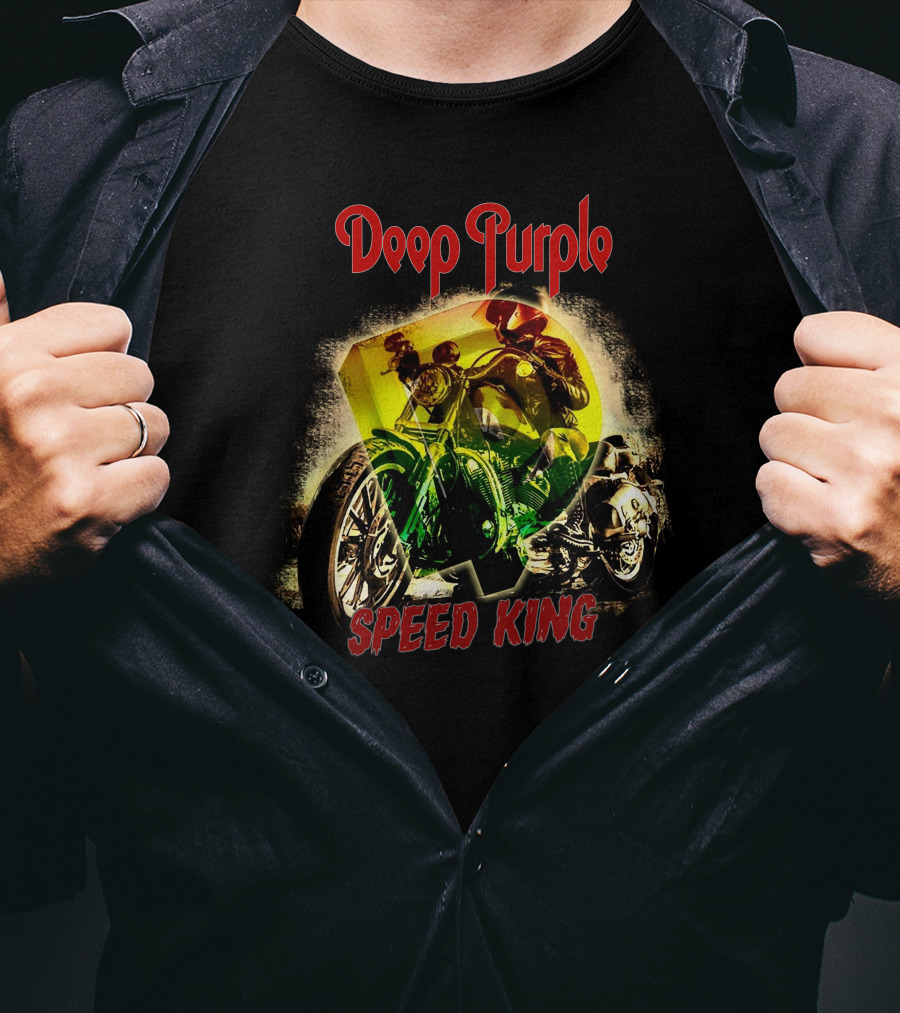 Deep Purple Speed King Motorcycle Art T-Shirt