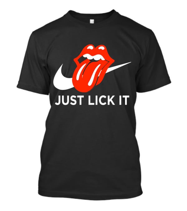 Rolling Lips Logo Just Lick It Swoosh T-Shirt
