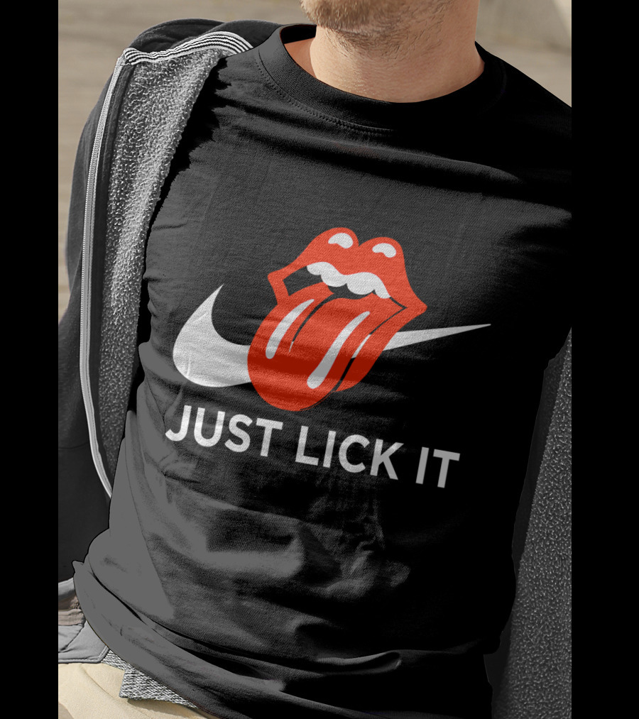 Rolling Lips Logo Just Lick It Swoosh T-Shirt