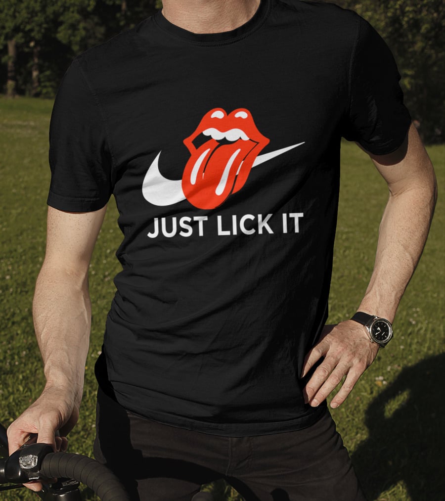 Rolling Lips Logo Just Lick It Swoosh T-Shirt
