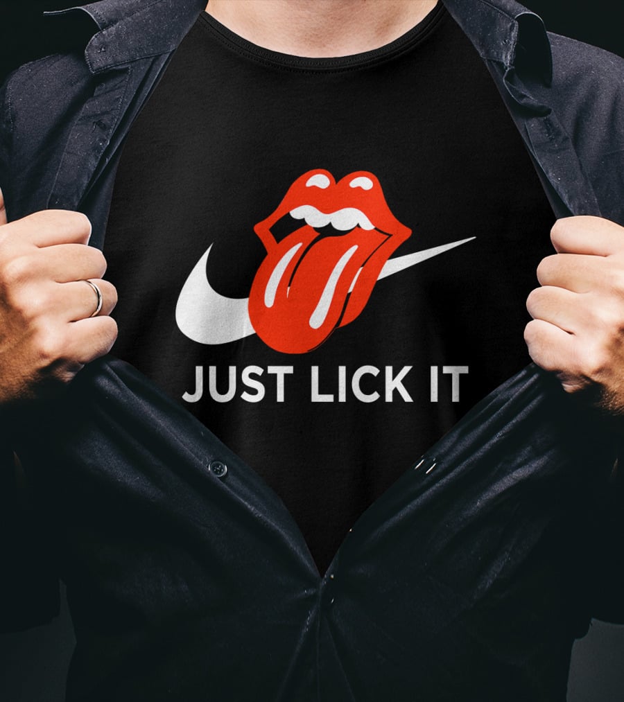 Rolling Lips Logo Just Lick It Swoosh T-Shirt