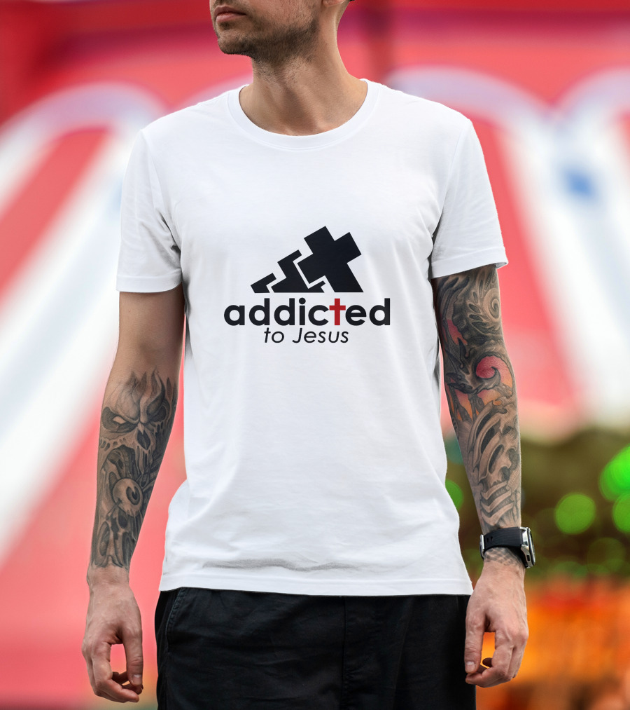 Addicted to Jesus Christian Faith Cross T-Shirt