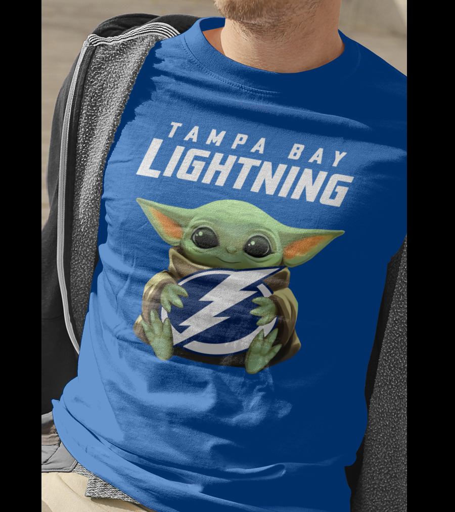 Tampa Bay Lightning Baby Yoda Holding T-Shirt