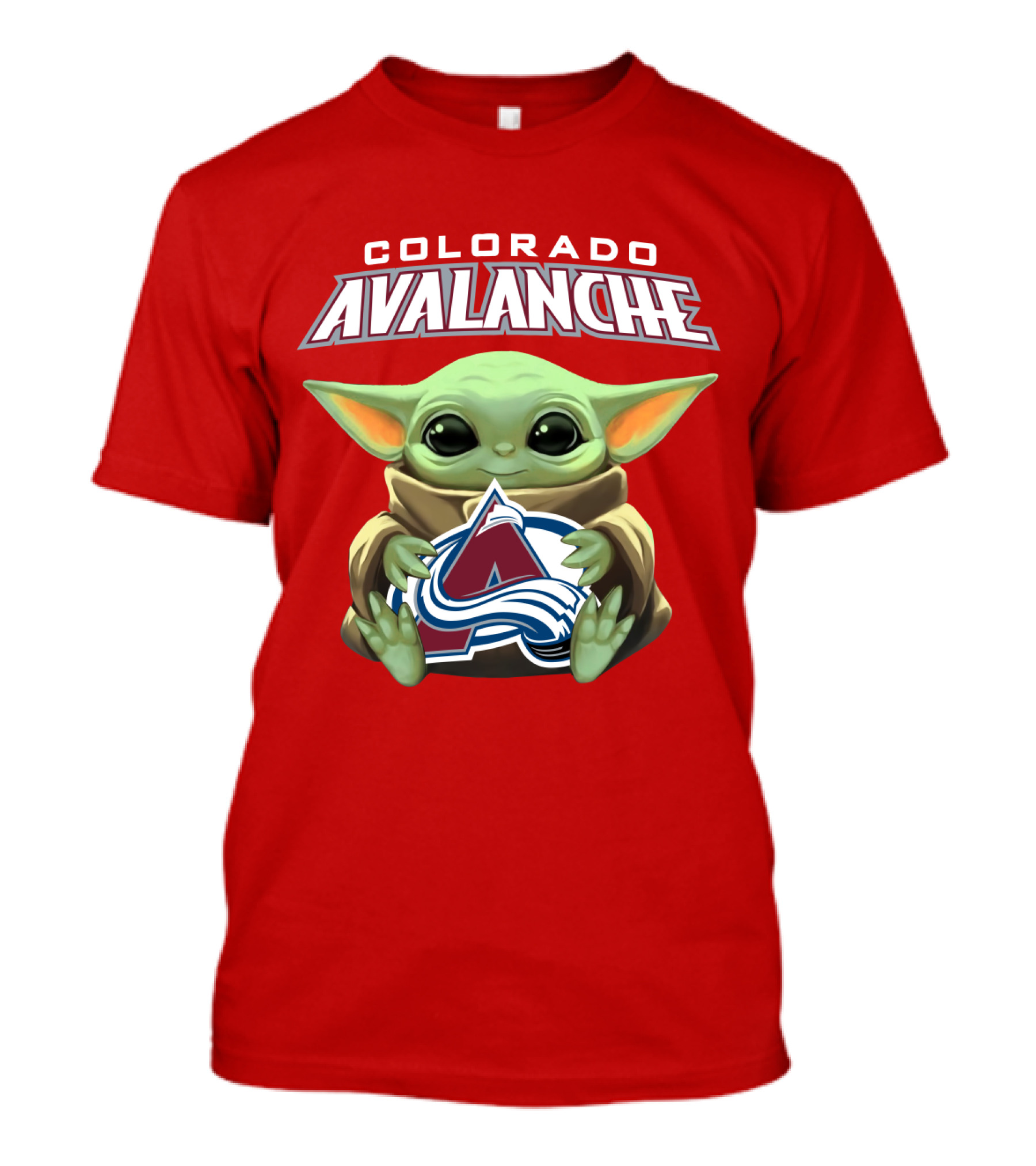 Colorado Avalanche Baby Yoda Holding T-Shirt