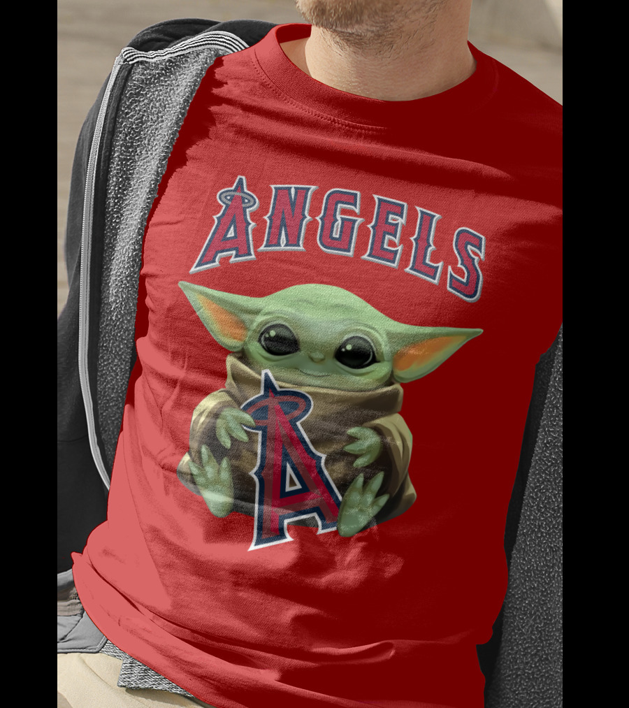 Baby Yoda Angels MLB Baseball Team Crossover T-Shirt