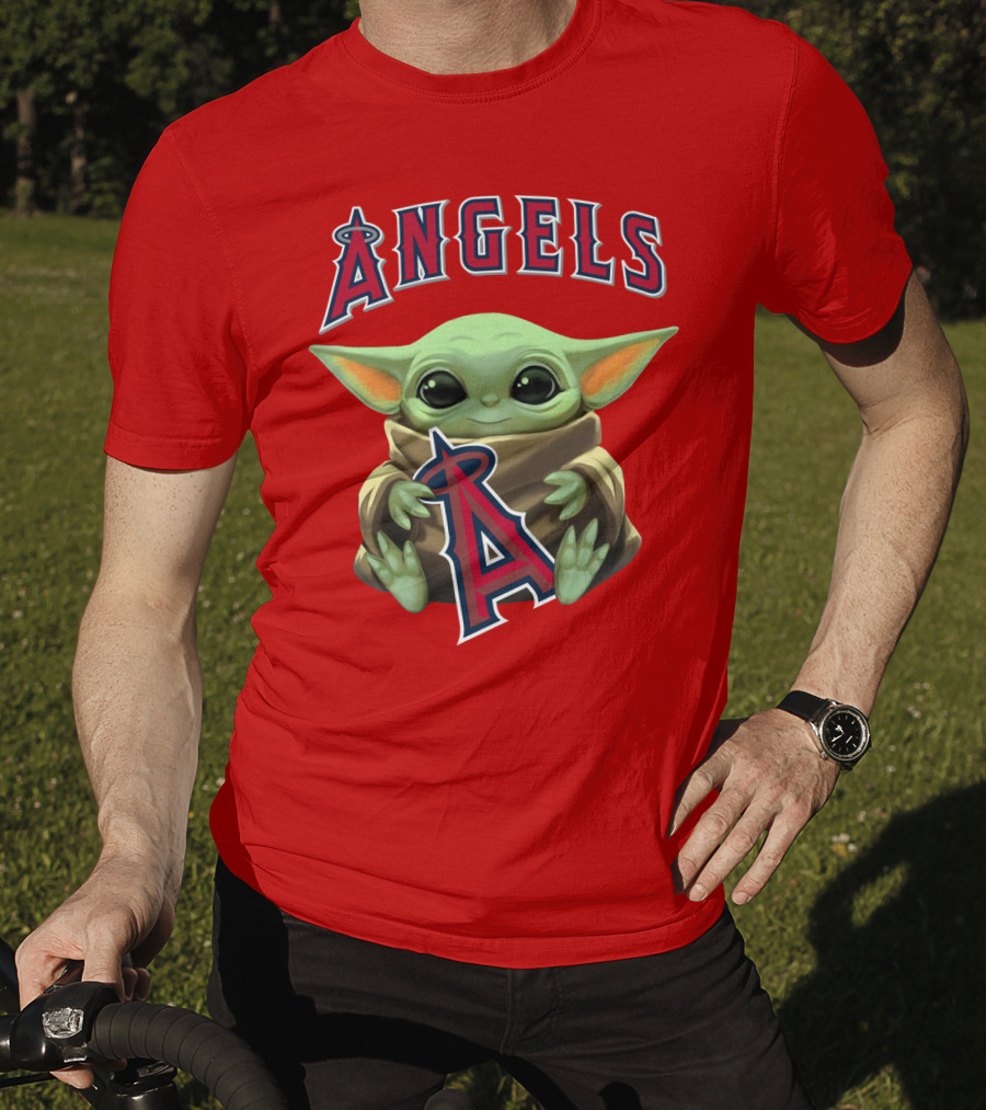 Baby Yoda Angels MLB Baseball Team Crossover T-Shirt