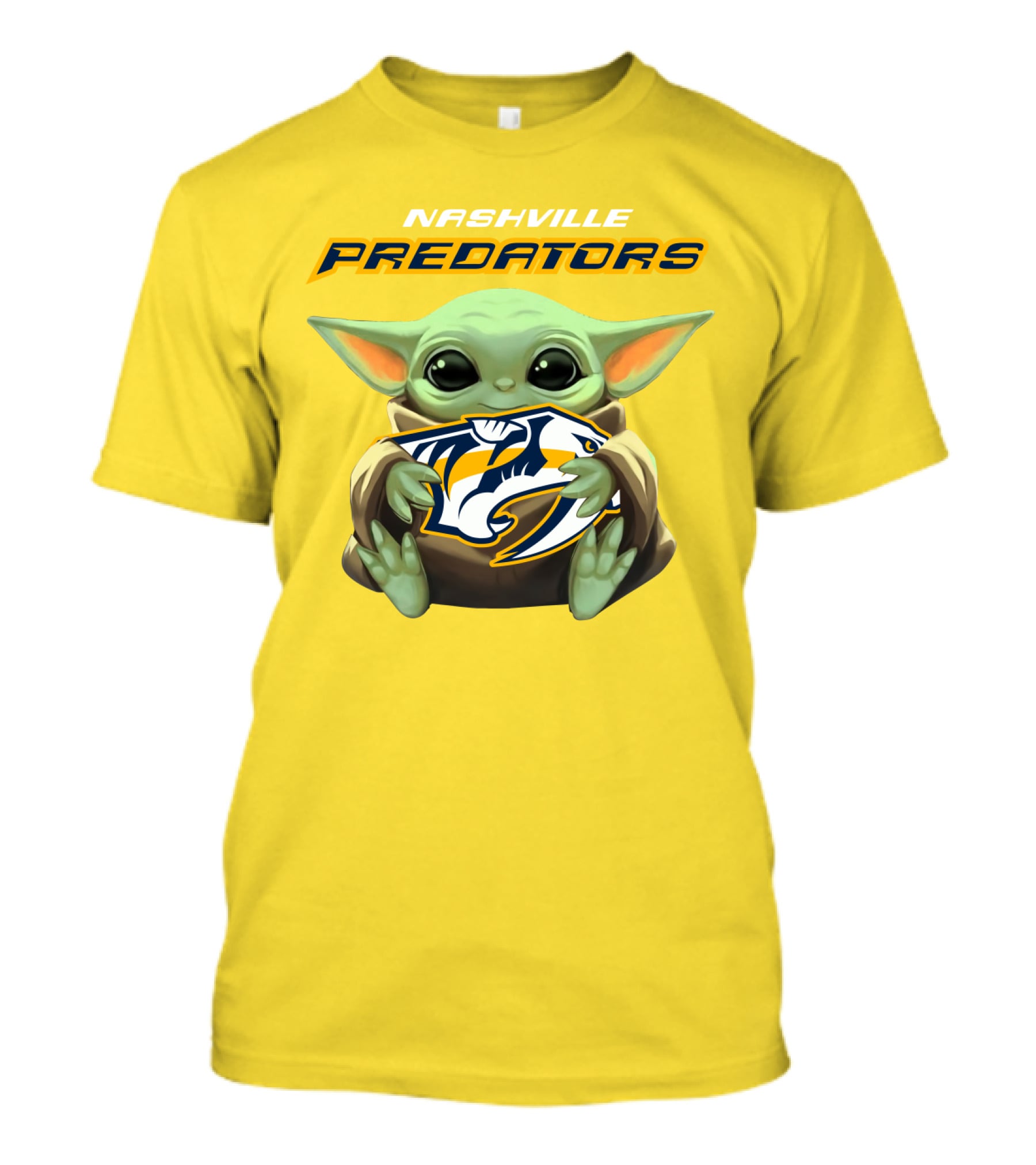 Nashville Predators Baby Yoda Hugging T-Shirt