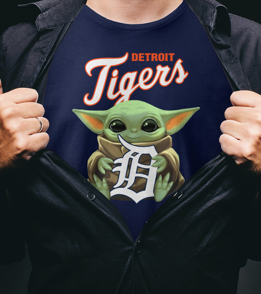 Detroit Tigers Baby Yoda T-Shirt