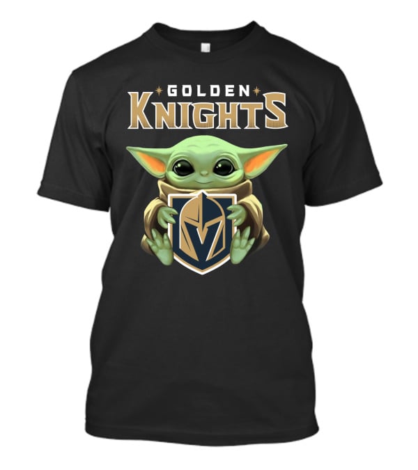 Golden Knights Baby Yoda Holding Team T-Shirt