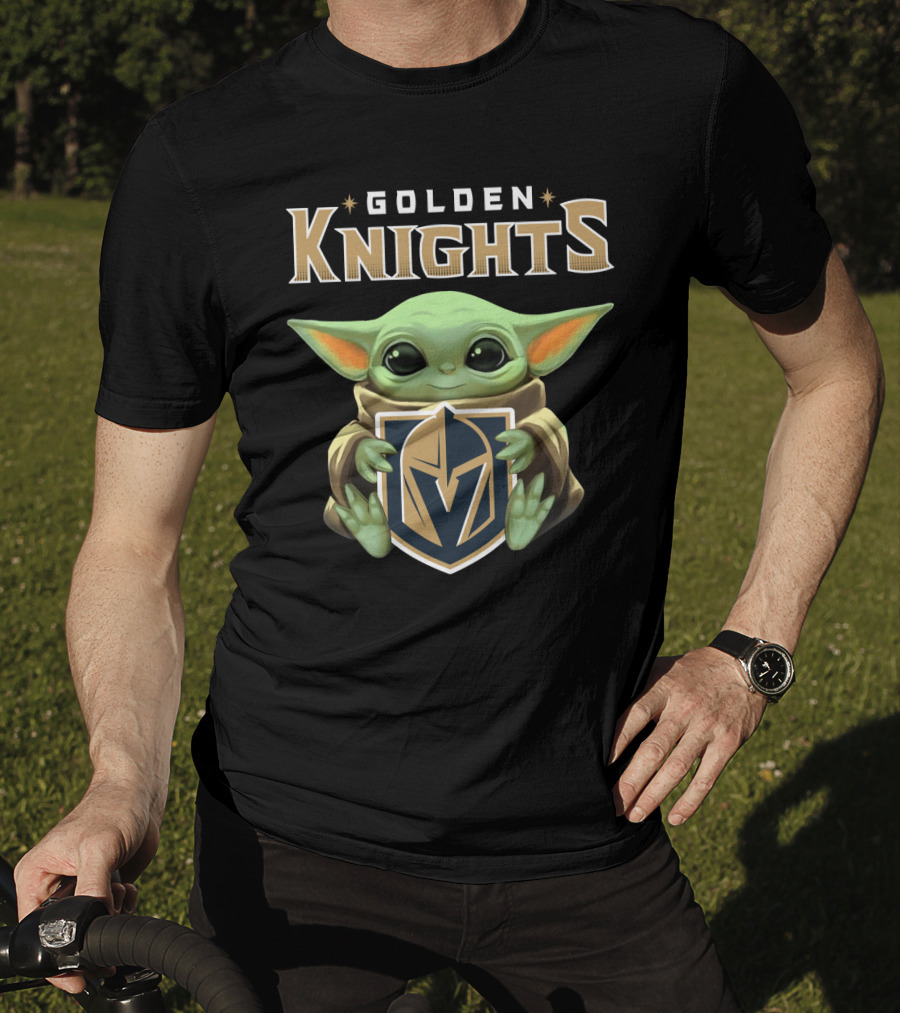 Golden Knights Baby Yoda Holding Team T-Shirt