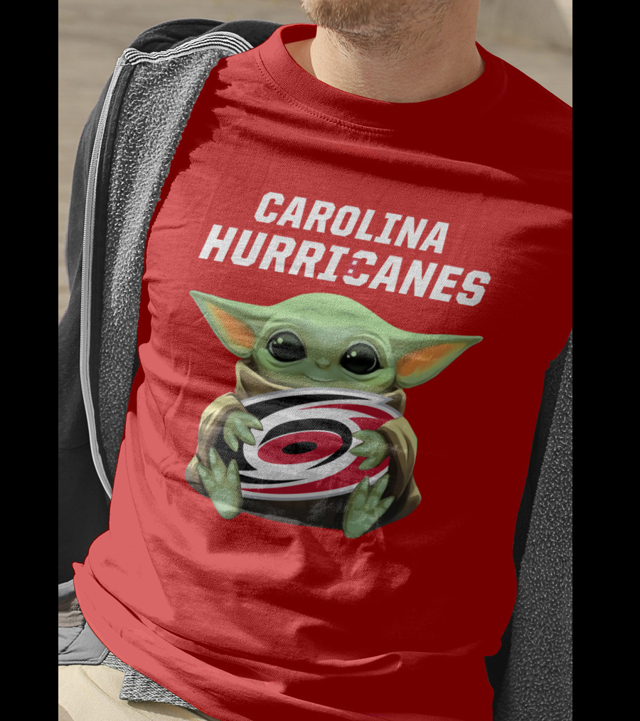 Carolina Hurricanes Baby Yoda Holding T-Shirt