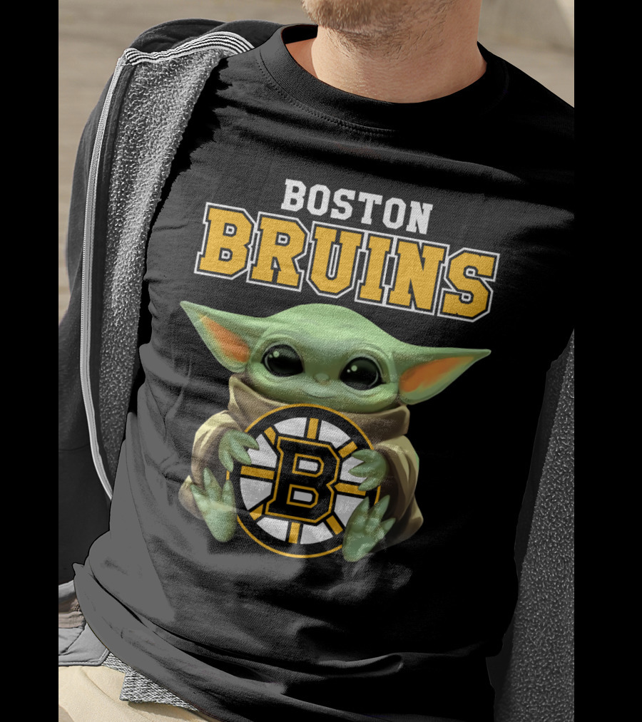 Boston Bruins Baby Yoda Holding T-Shirt
