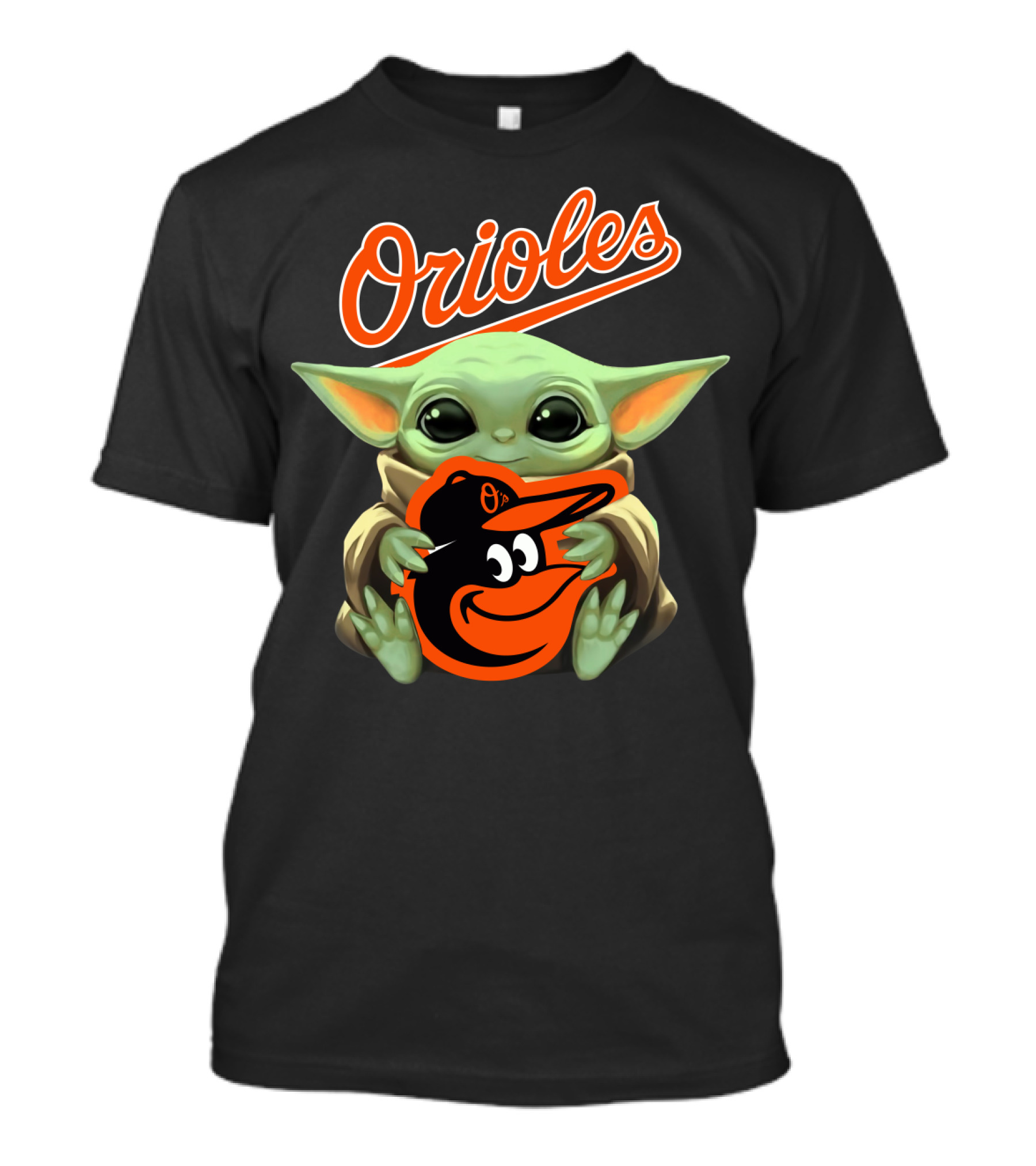 Orioles Baby Yoda Holding Baltimore Orioles T-Shirt