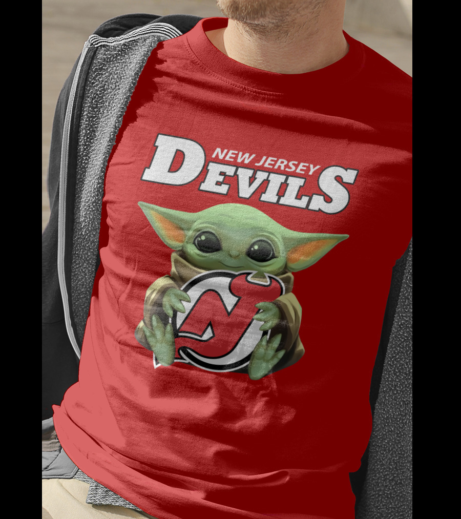 New Jersey Devils Baby Yoda Hockey Fan T-Shirt