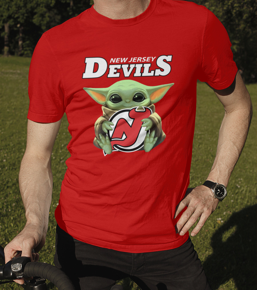 New Jersey Devils Baby Yoda Hockey Fan T-Shirt