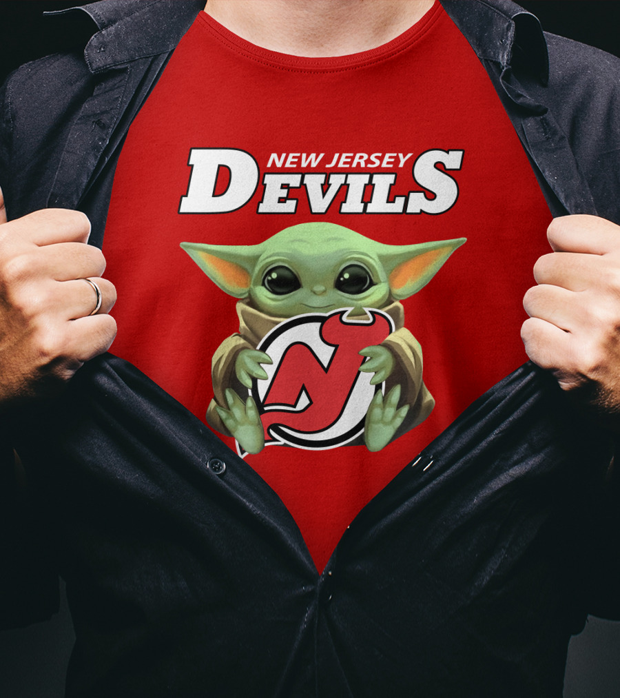 New Jersey Devils Baby Yoda Hockey Fan T-Shirt