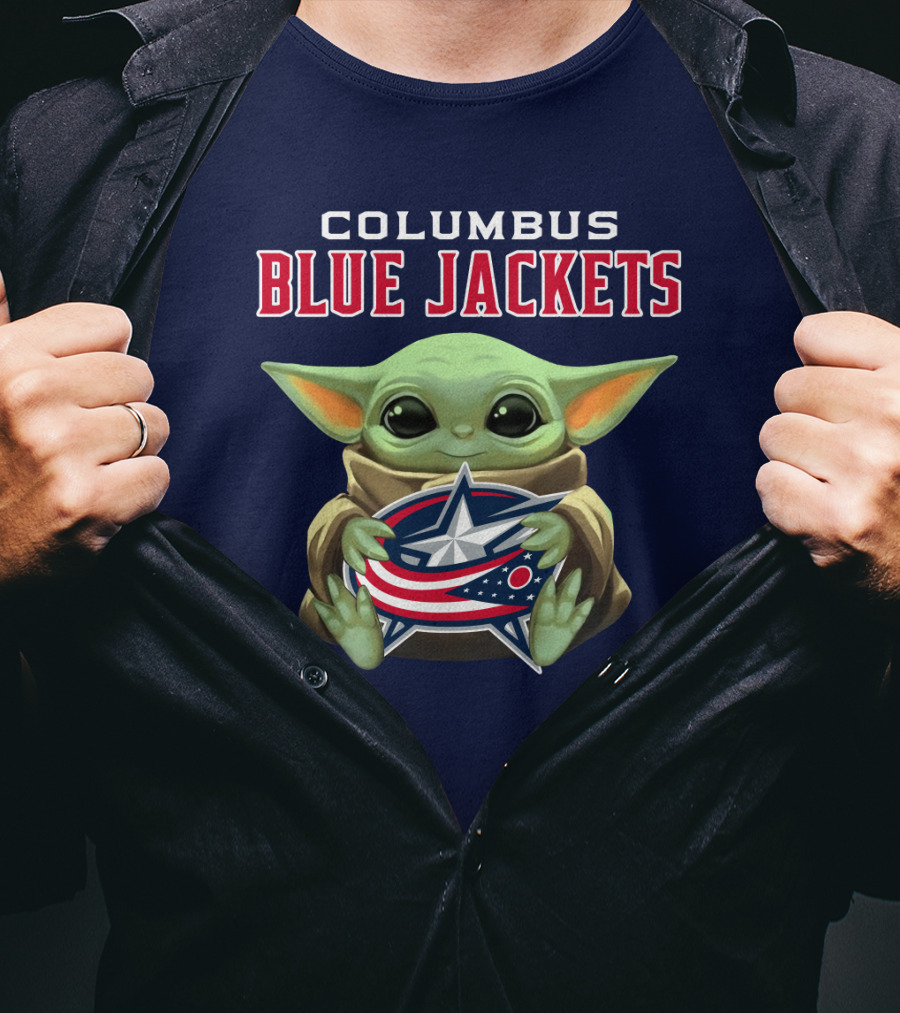 Columbus Blue Jackets Baby Yoda T-Shirt