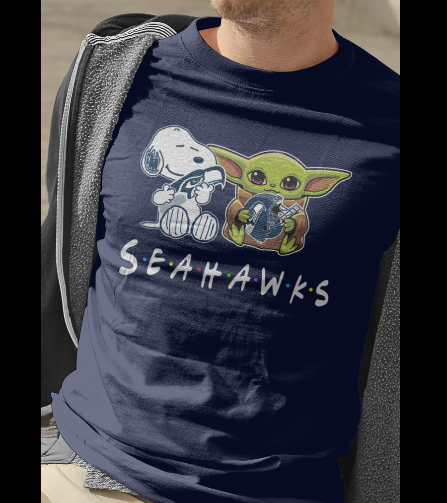 Snoopy Baby Yoda Seahawks T-Shirt
