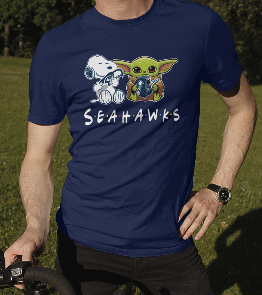 Snoopy Baby Yoda Seahawks T-Shirt