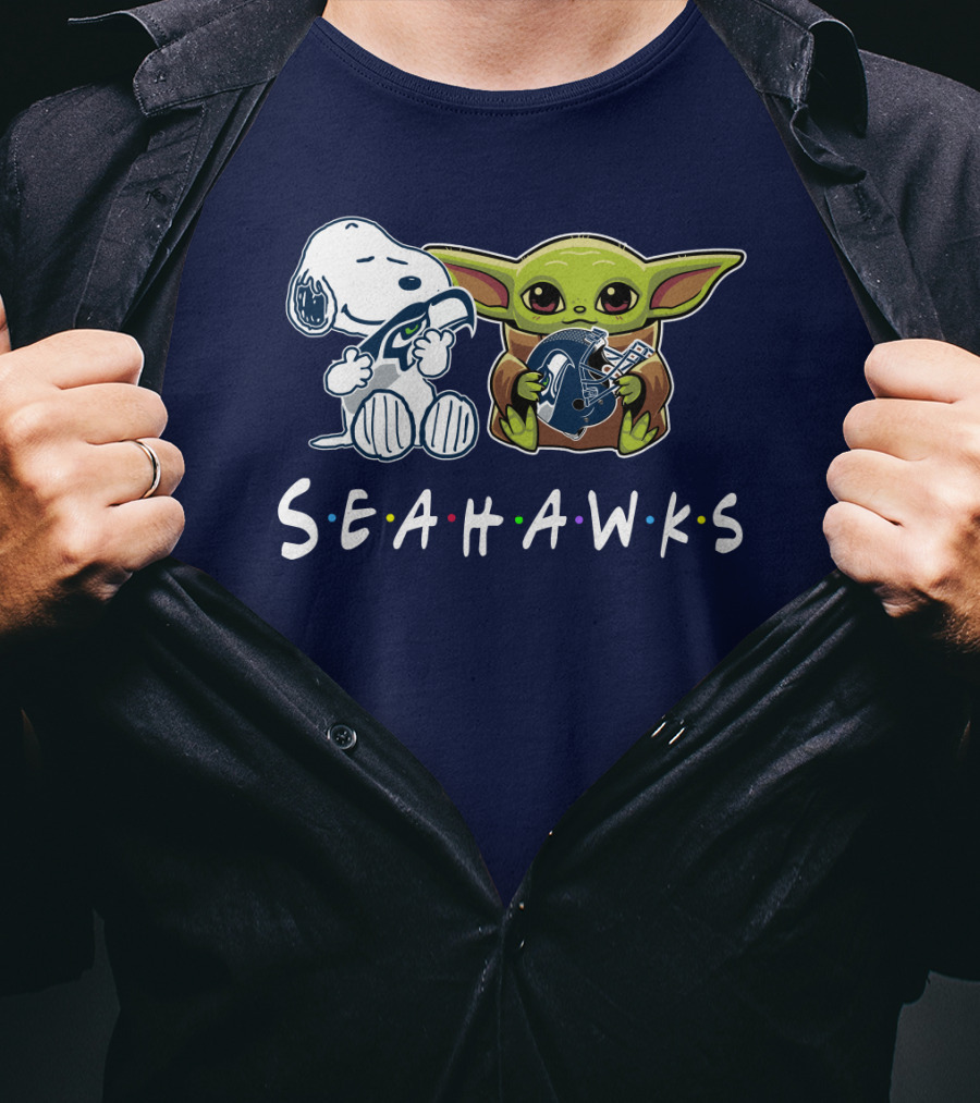 Snoopy Baby Yoda Seahawks T-Shirt