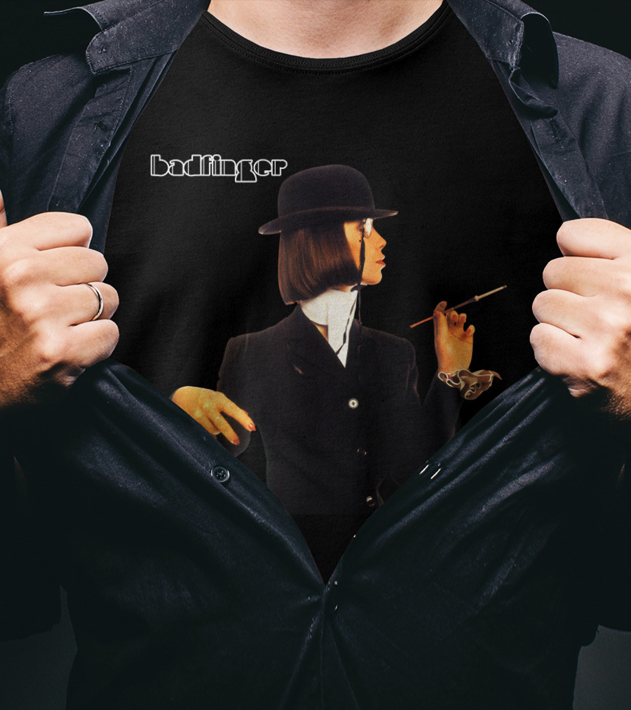 Badfinger Bowler Hat Woman Smoking Pipe T-Shirt