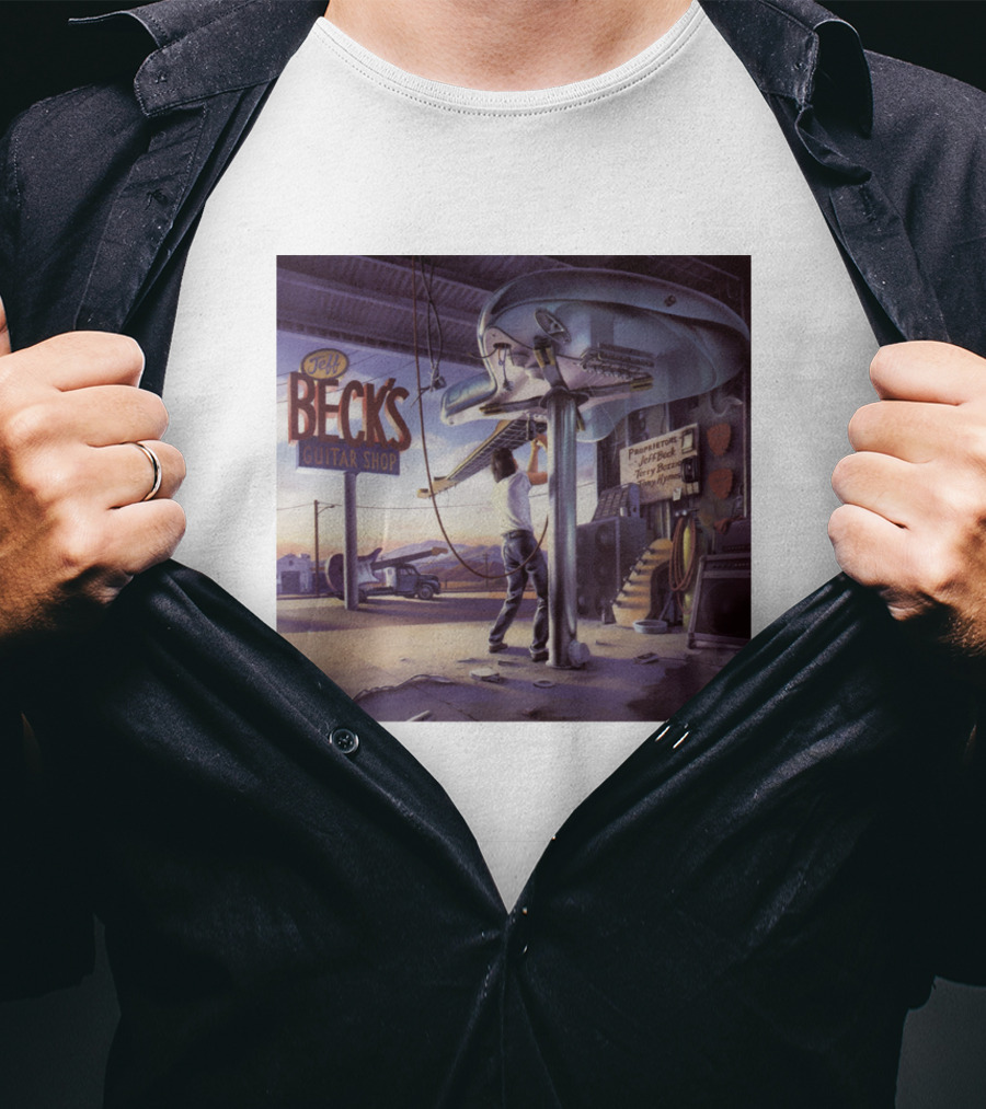 Jeff Beck Guitar Shop Playing On Air Performance Guitar Gig T-Shirt