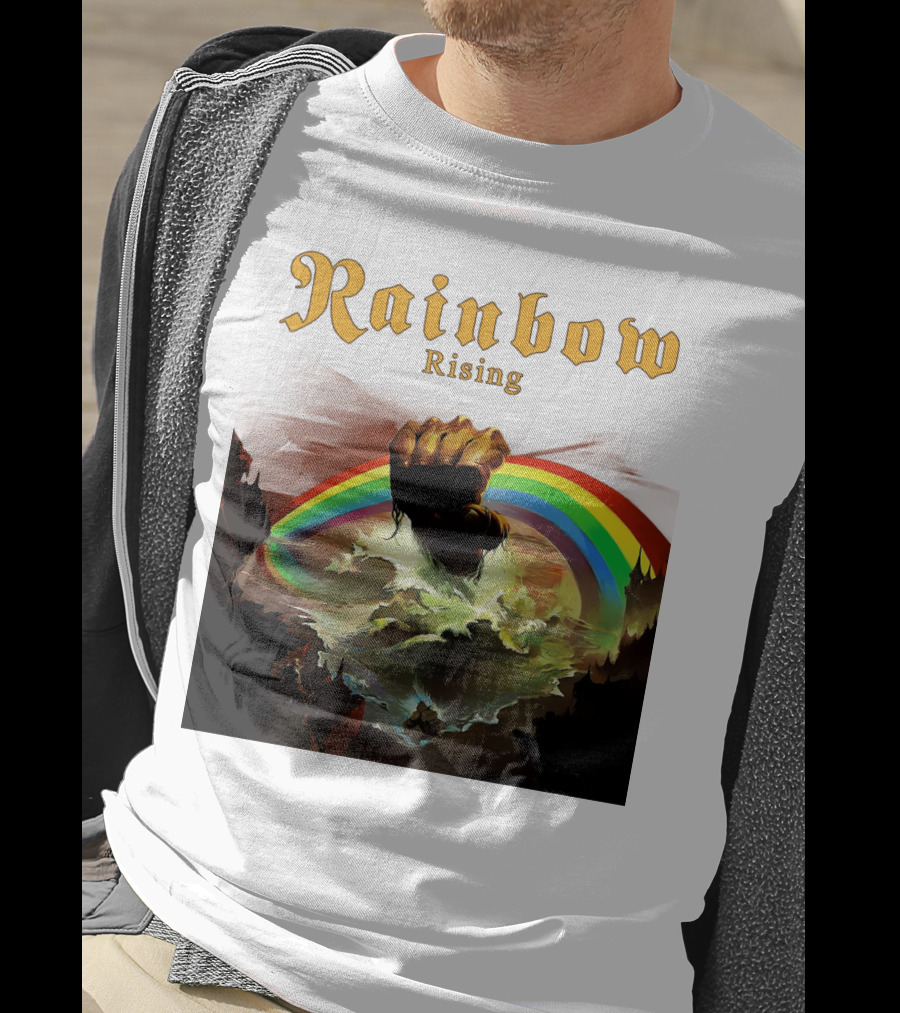 Rainbow Rising Fist And Rainbow Wave T-Shirt