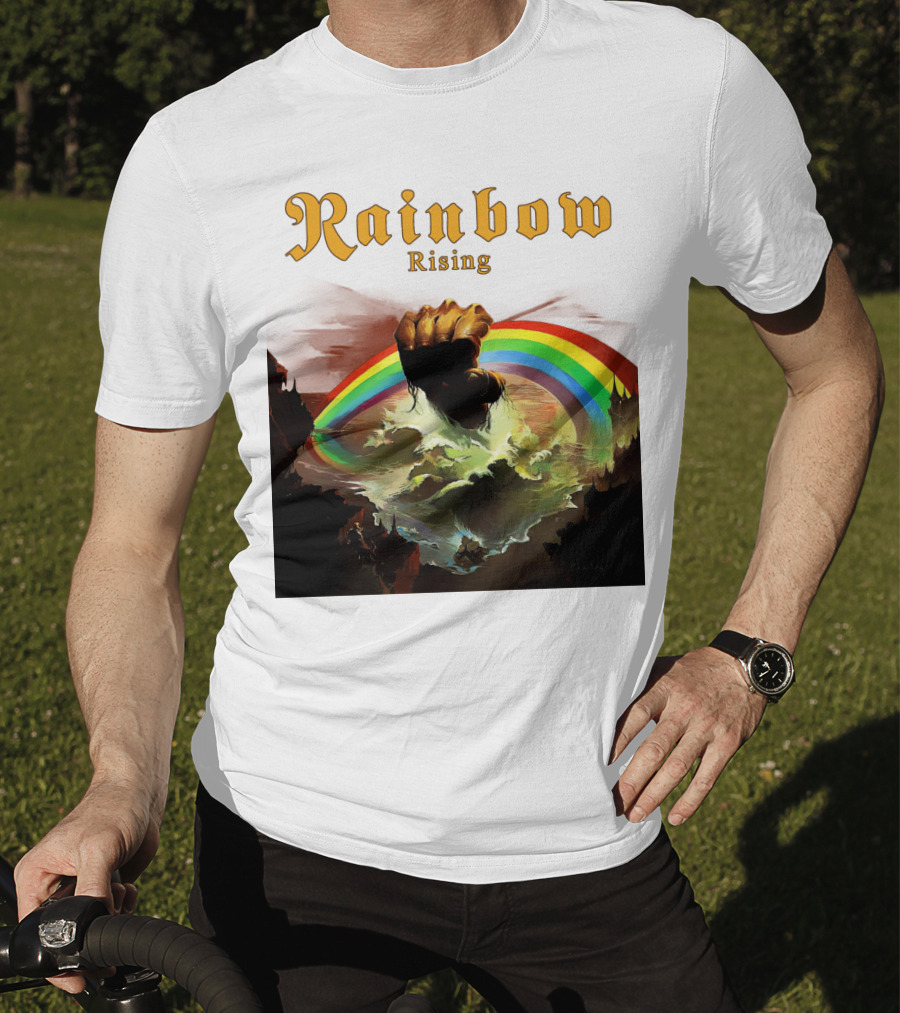 Rainbow Rising Fist And Rainbow Wave T-Shirt