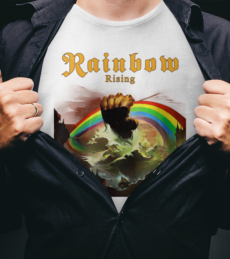 Rainbow Rising Fist And Rainbow Wave T-Shirt