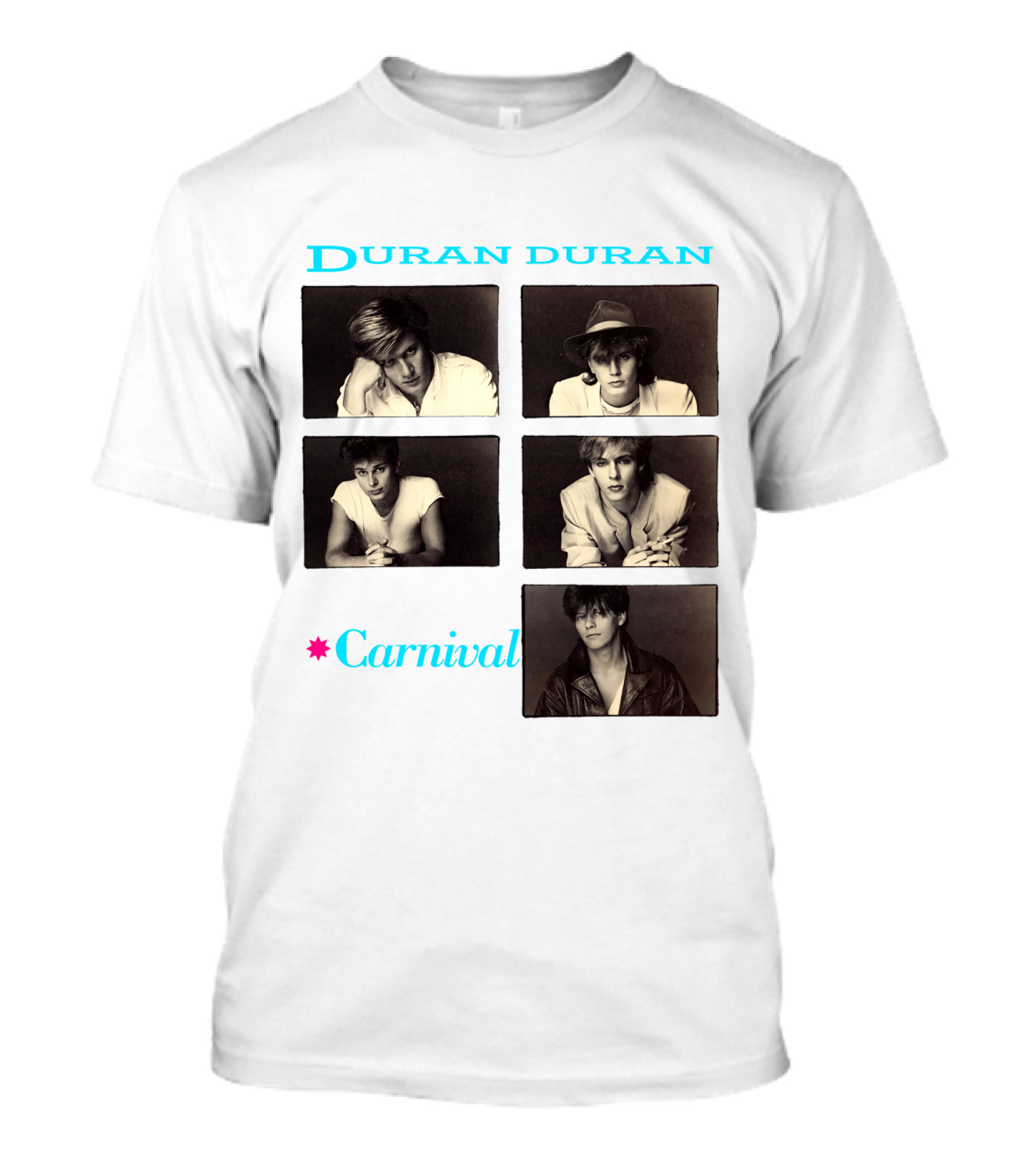 Duran Duran Carnival Album Cover Vintage Black And White Photos T-Shirt
