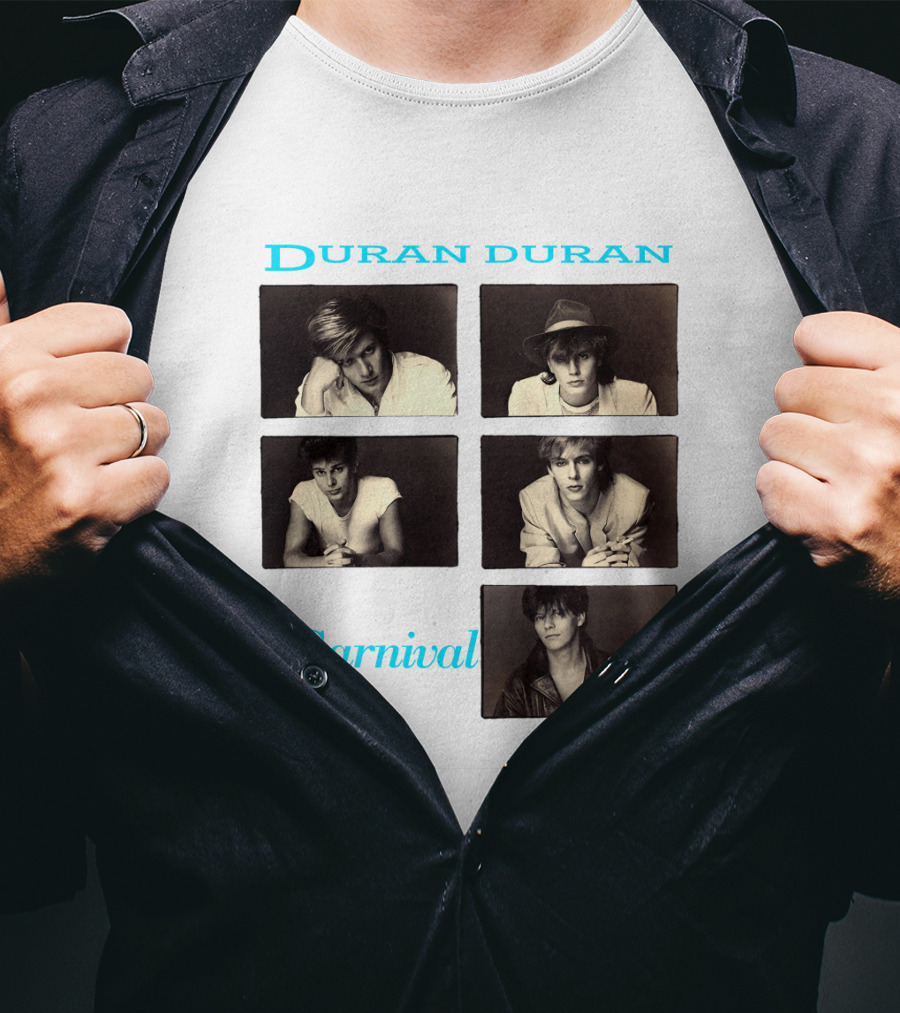 Duran Duran Carnival Album Cover Vintage Black And White Photos T-Shirt